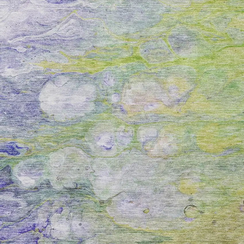 Artichoke Green Purple And Lilac Abstract Washable Indoor Outdoor Area Rug Photo 5