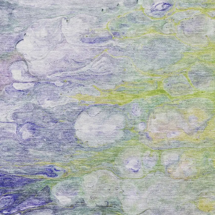 Artichoke Green Purple And Lilac Abstract Washable Indoor Outdoor Area Rug Photo 5