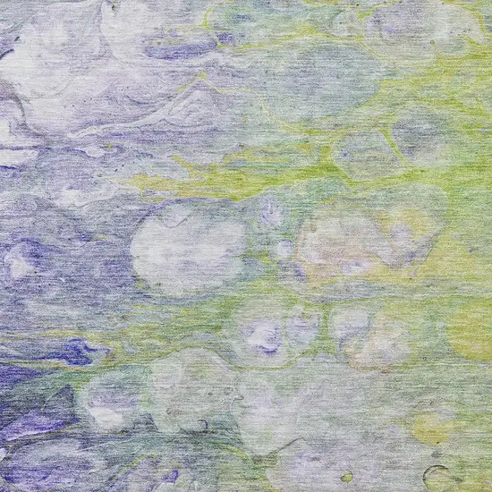 Artichoke Green Purple And Lilac Abstract Washable Indoor Outdoor Area Rug Photo 5