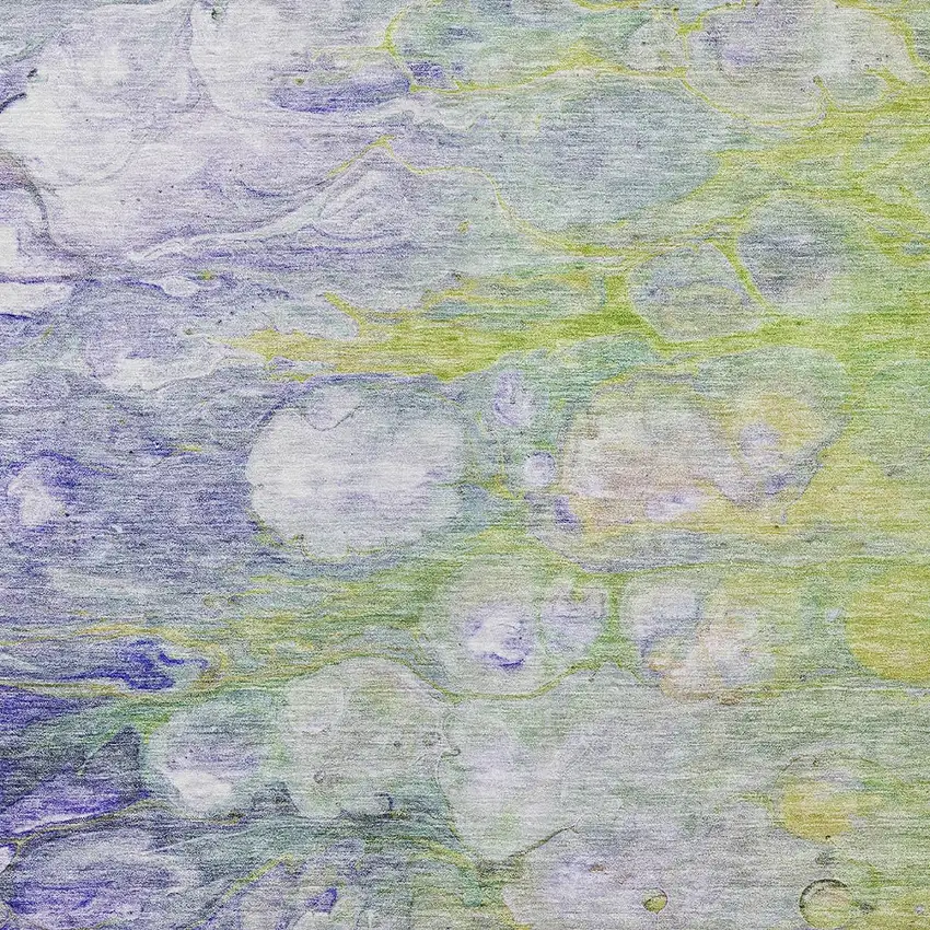 Artichoke Green Purple And Lilac Abstract Washable Indoor Outdoor Area Rug Photo 5