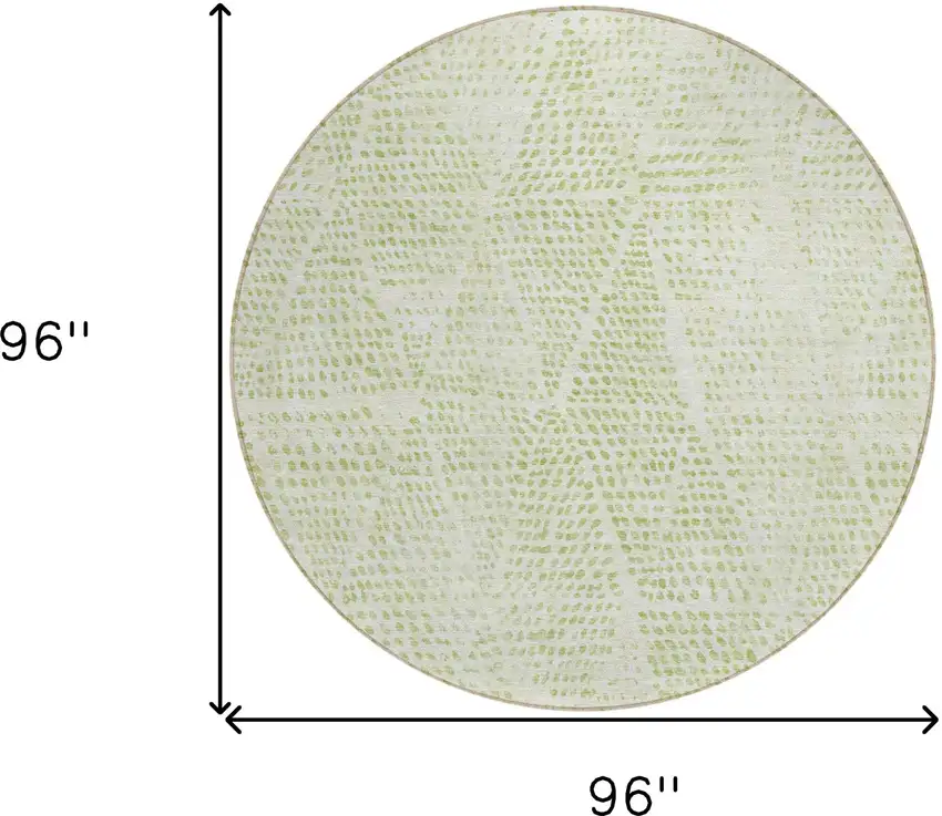 Artichoke Green Round Geometric Washable Non Skid Indoor Outdoor Area Rug Photo 3