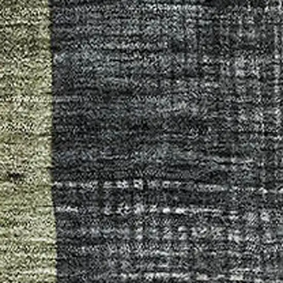 Artichoke Green Silver And Gray Geometric Washable Area Rug With UV Protection Photo 2