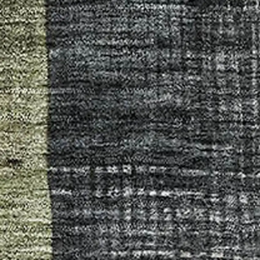 Artichoke Green Silver And Gray Geometric Washable Area Rug With UV Protection Photo 2