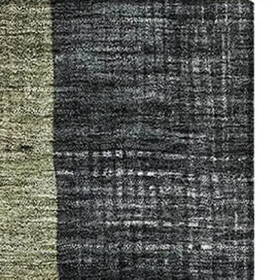 Artichoke Green Silver And Gray Geometric Washable Area Rug With UV Protection Photo 3