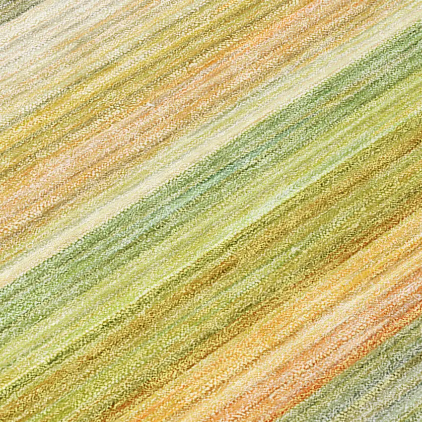 Artichoke Green Striped Washable Non Skid Indoor Outdoor Area Rug Photo 6