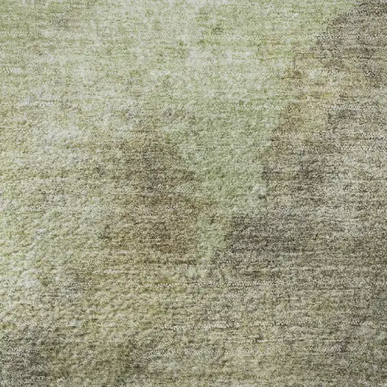 Artichoke Green Taupe And Brown Abstract Washable Area Rug With UV Protection Photo 9