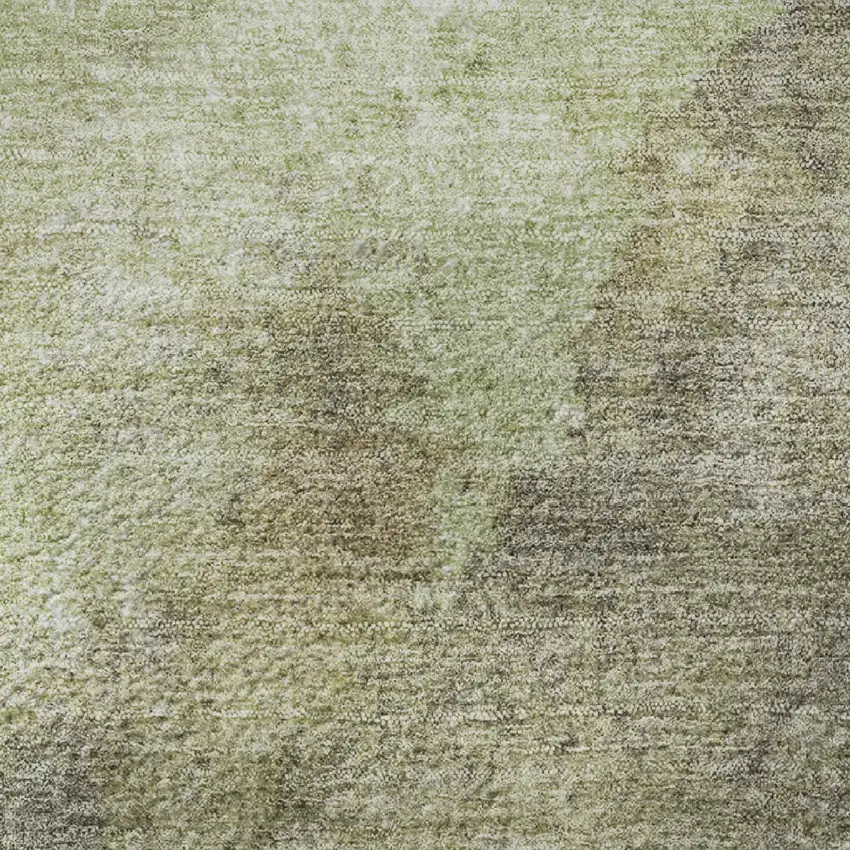 Artichoke Green Taupe And Brown Abstract Washable Area Rug With UV Protection Photo 9