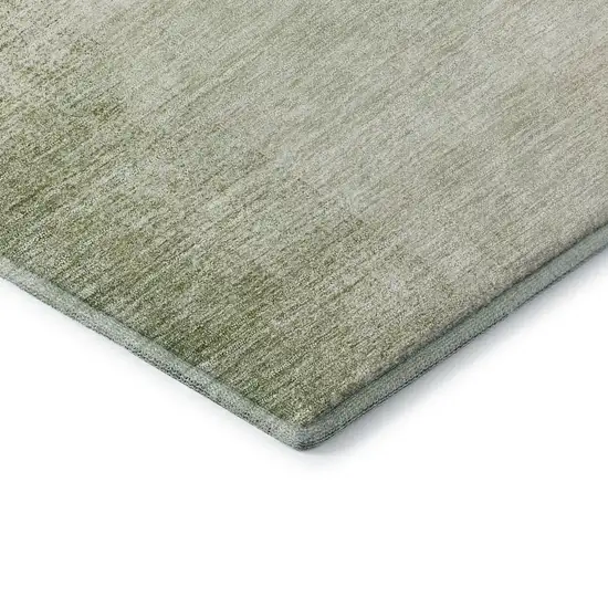 Artichoke Green Teal Blue And Beige Abstract Washable Area Rug With UV Protection Photo 6