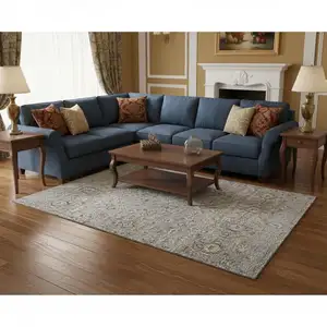 Photo of Ash Gray Brown And Ivory Floral Medallion Washable Area Rug With UV Protection