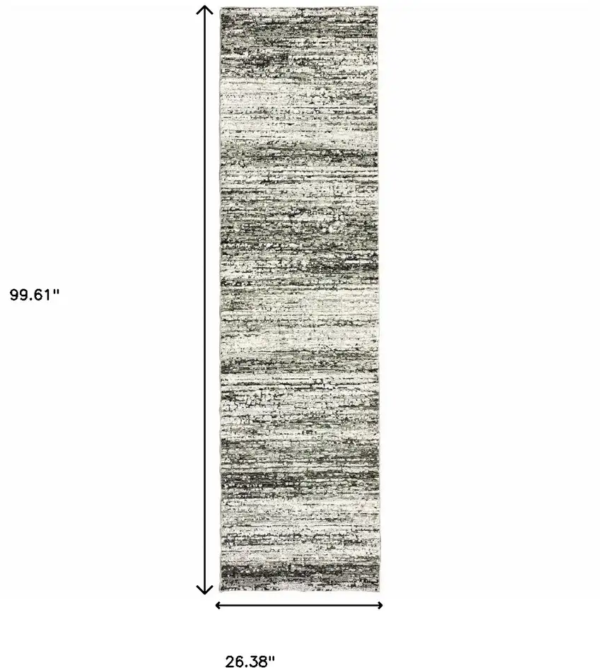 Ash and Slate Abstract Runner Rug Photo 6