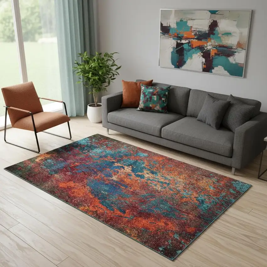 Atlantic Abstract Non Skid Area Rug Photo 1