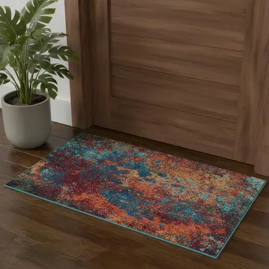 Atlantic Abstract Power Loom Non Skid Area Rug Photo 1