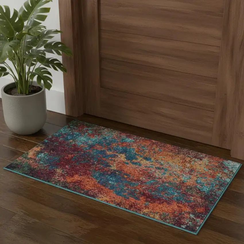 Atlantic Abstract Power Loom Non Skid Area Rug Photo 1