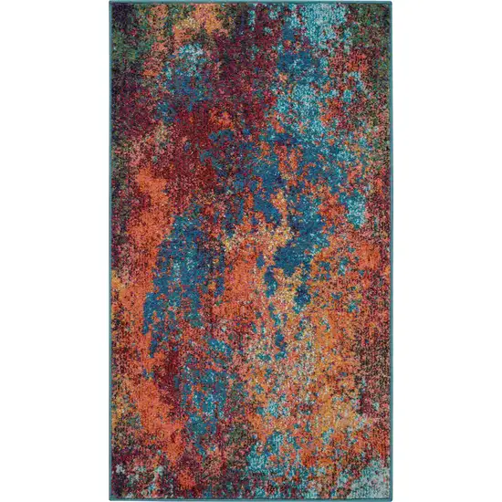 Atlantic Abstract Power Loom Non Skid Area Rug Photo 1