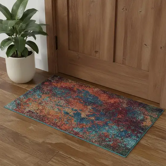 Atlantic Abstract Power Loom Non Skid Area Rug Photo 1