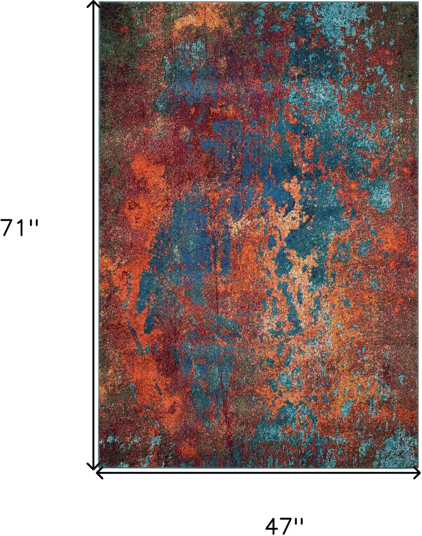 Atlantic Abstract Power Loom Non Skid Area Rug Photo 7