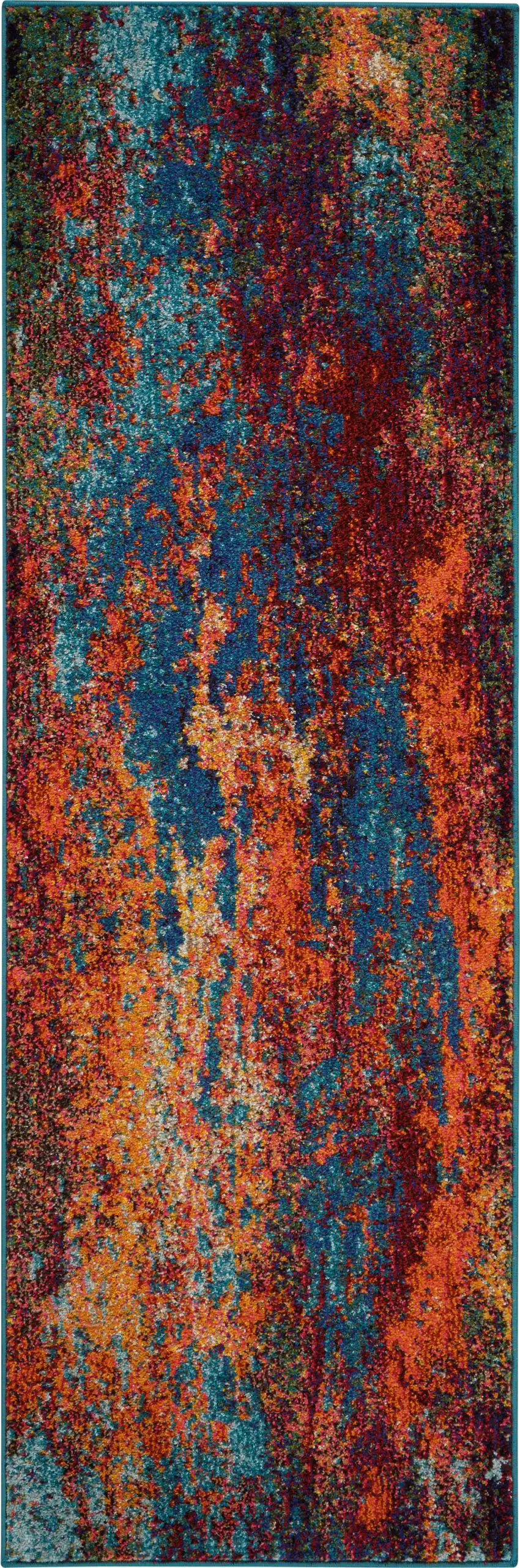 2' X 6' Atlantic Abstract Power Loom Non Skid Runner Rug Photo 1