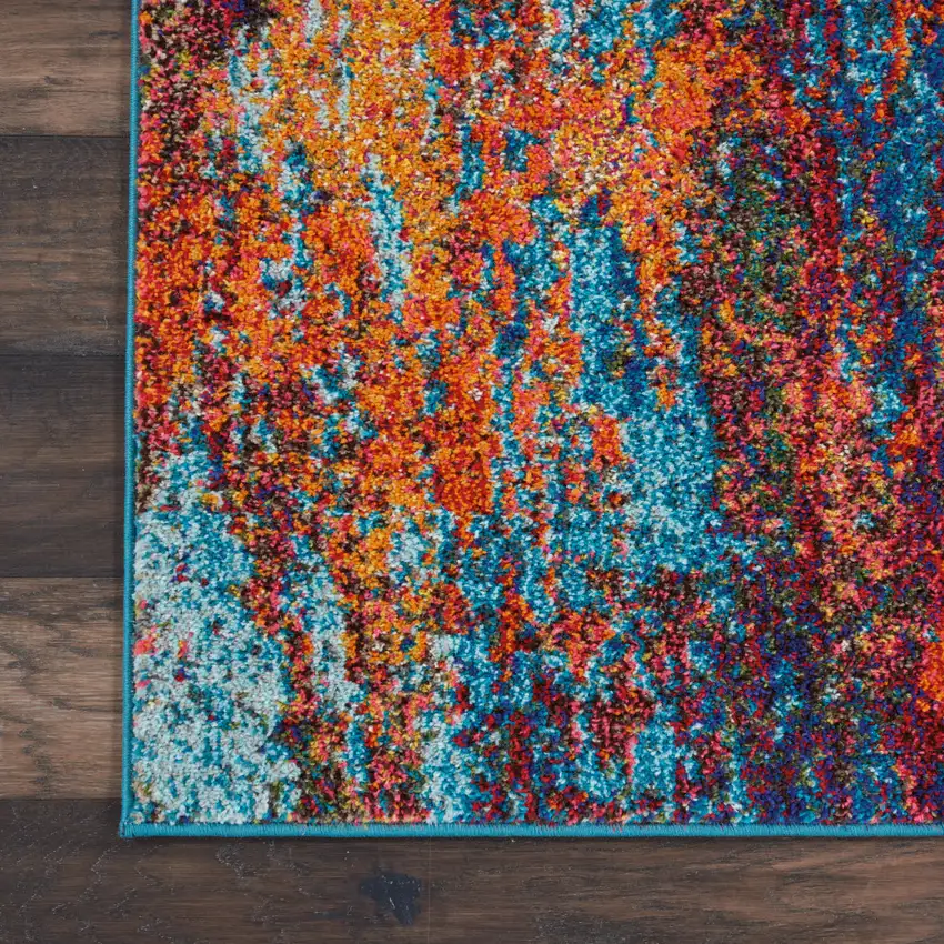 2' X 6' Atlantic Abstract Power Loom Non Skid Runner Rug Photo 9