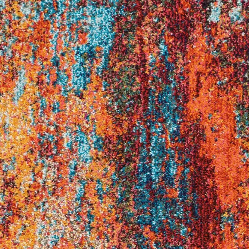 2' X 8' Atlantic Abstract Power Loom Non Skid Runner Rug Photo 2