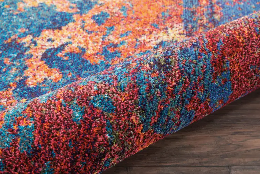 4' X 4' Atlantic Round Abstract Power Loom Non Skid Area Rug Photo 7