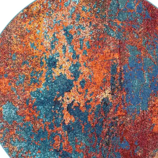 4' X 4' Atlantic Round Abstract Power Loom Non Skid Area Rug Photo 3