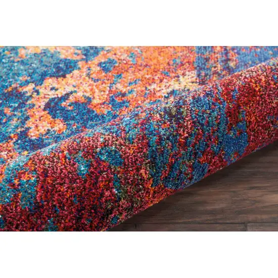 5' X 5' Atlantic Round Abstract Power Loom Non Skid Area Rug Photo 7
