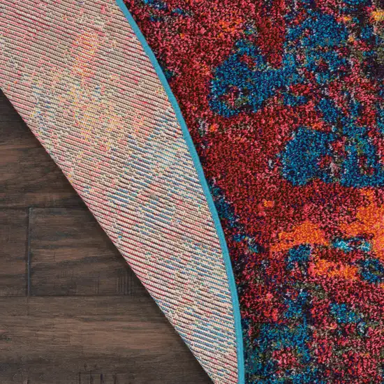 5' X 5' Atlantic Round Abstract Power Loom Non Skid Area Rug Photo 8