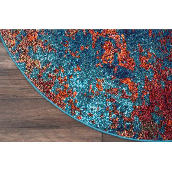 8' X 8' Atlantic Round Abstract Power Loom Non Skid Area Rug Photo 8