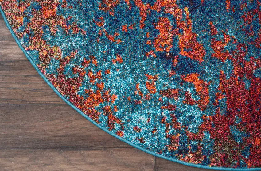 8' X 8' Atlantic Round Abstract Power Loom Non Skid Area Rug Photo 8