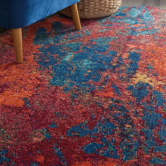 8' X 8' Atlantic Round Abstract Power Loom Non Skid Area Rug Photo 5