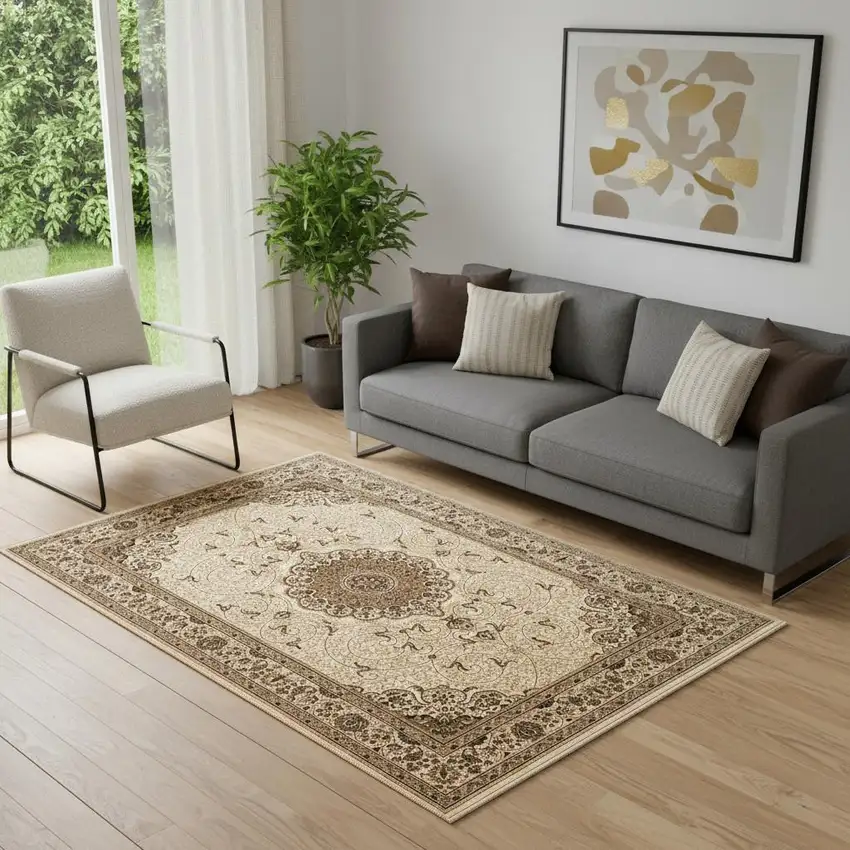 Beige Abstract Area Rug Photo 1