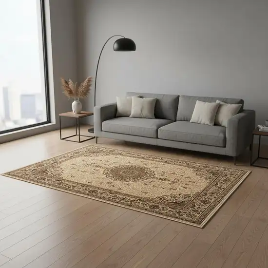 Beige Abstract Area Rug Photo 1