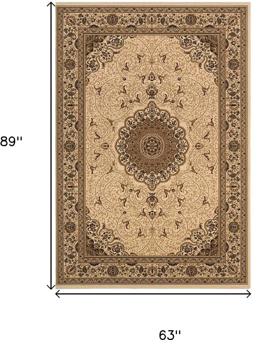 Beige Abstract Area Rug Photo 3