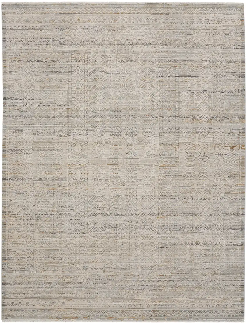 Beige Abstract Area Rug Photo 9