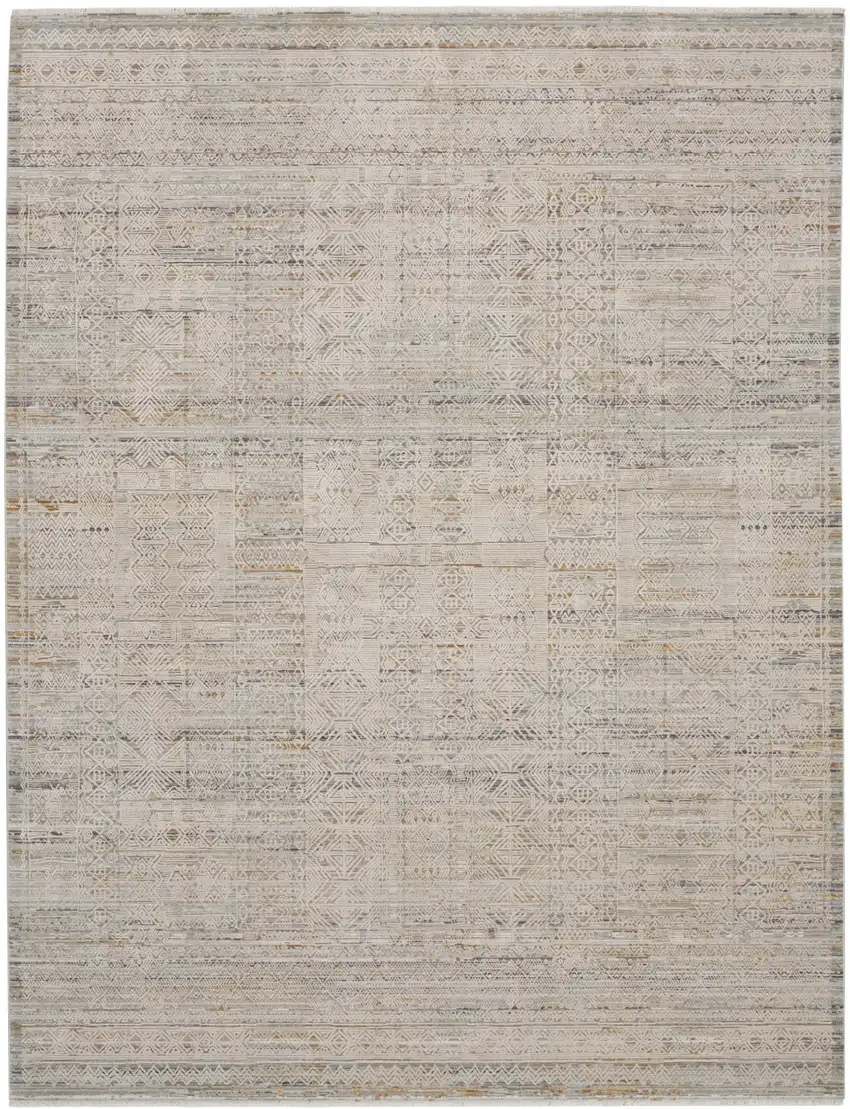 Beige Abstract Area Rug Photo 9