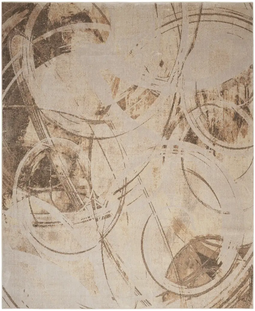 Beige Abstract Area Rug Photo 7
