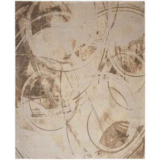 Beige Abstract Area Rug Photo 6