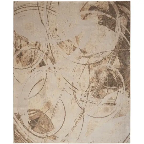 Beige Abstract Area Rug Photo 5