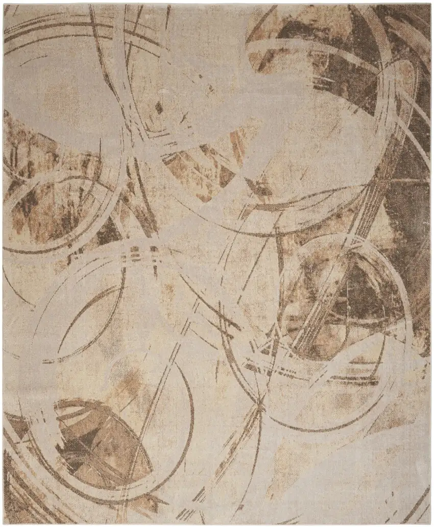 Beige Abstract Area Rug Photo 5