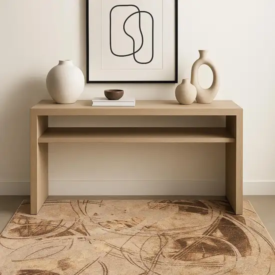 Beige Abstract Area Rug Photo 1