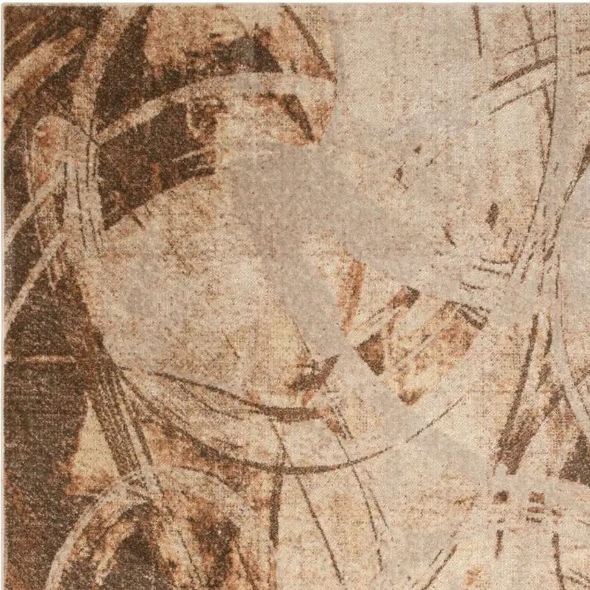 Beige Abstract Area Rug Photo 8