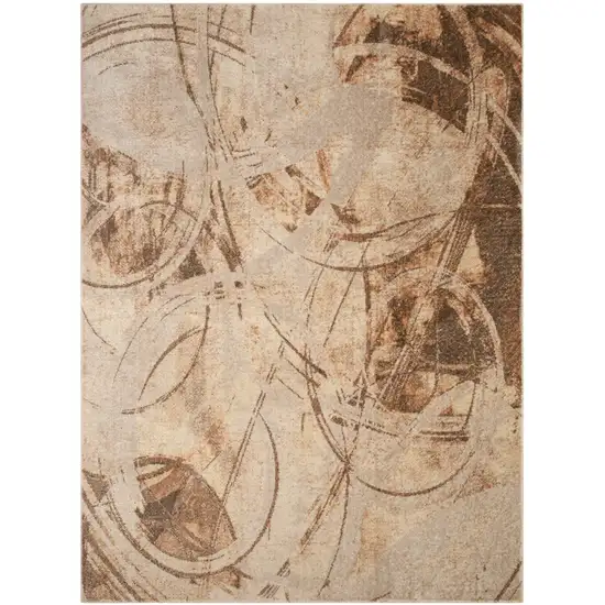 Beige Abstract Area Rug Photo 7