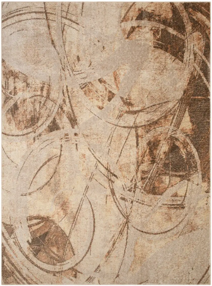 Beige Abstract Area Rug Photo 7
