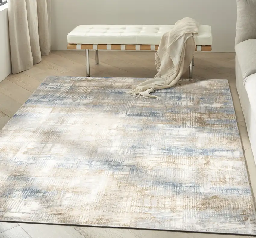 Beige Abstract Area Rug Photo 5