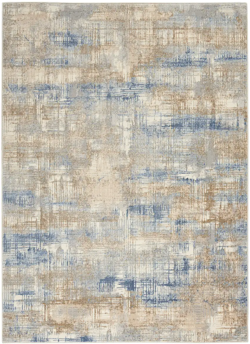 Beige Abstract Area Rug Photo 8
