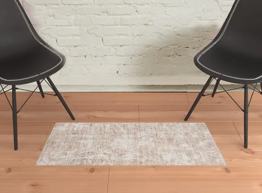 Beige Abstract Area Rug Photo 2