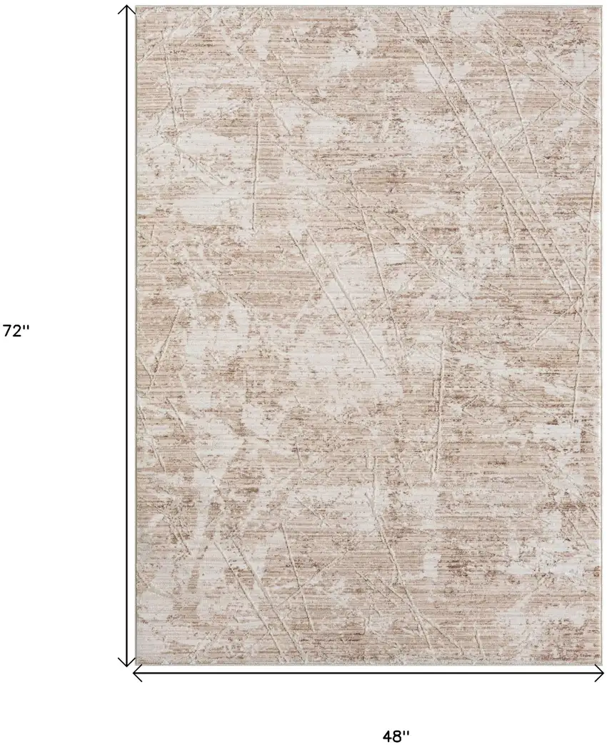 Beige Abstract Area Rug Photo 3