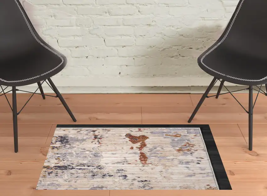 Beige Abstract Area Rug Photo 6