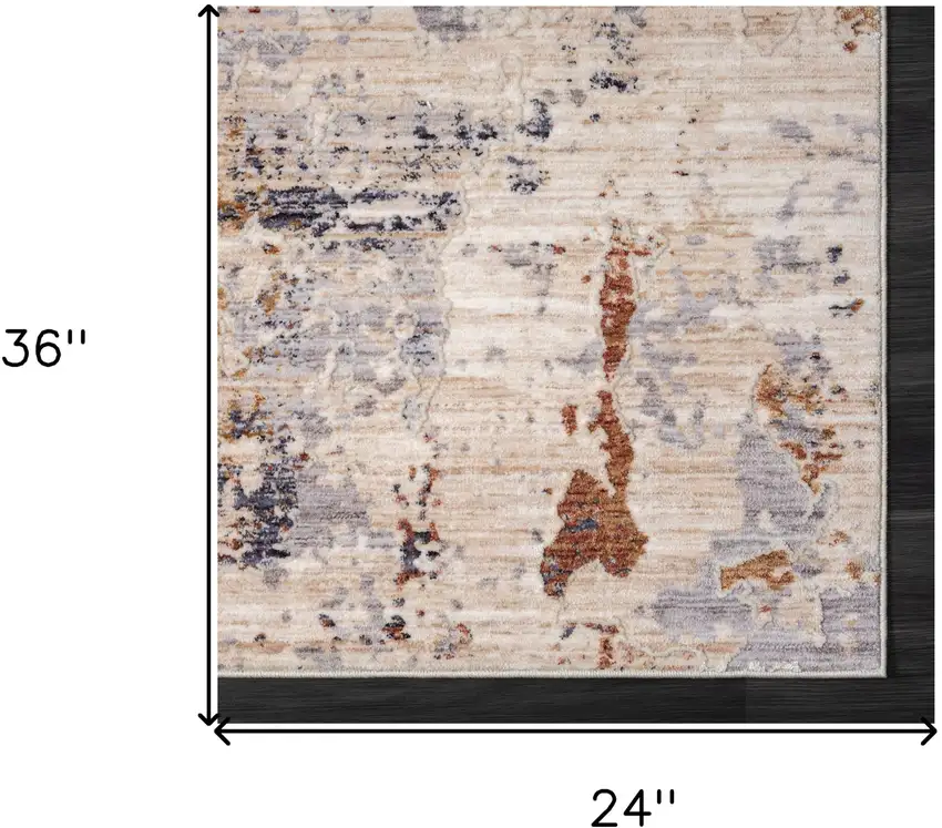 Beige Abstract Area Rug Photo 4