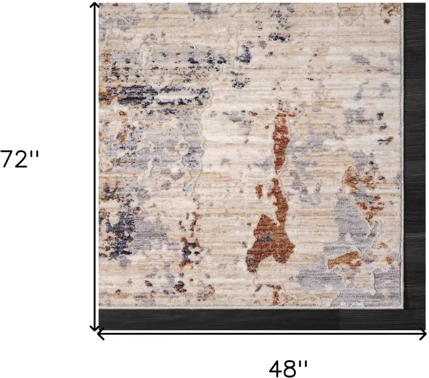 Beige Abstract Area Rug Photo 9